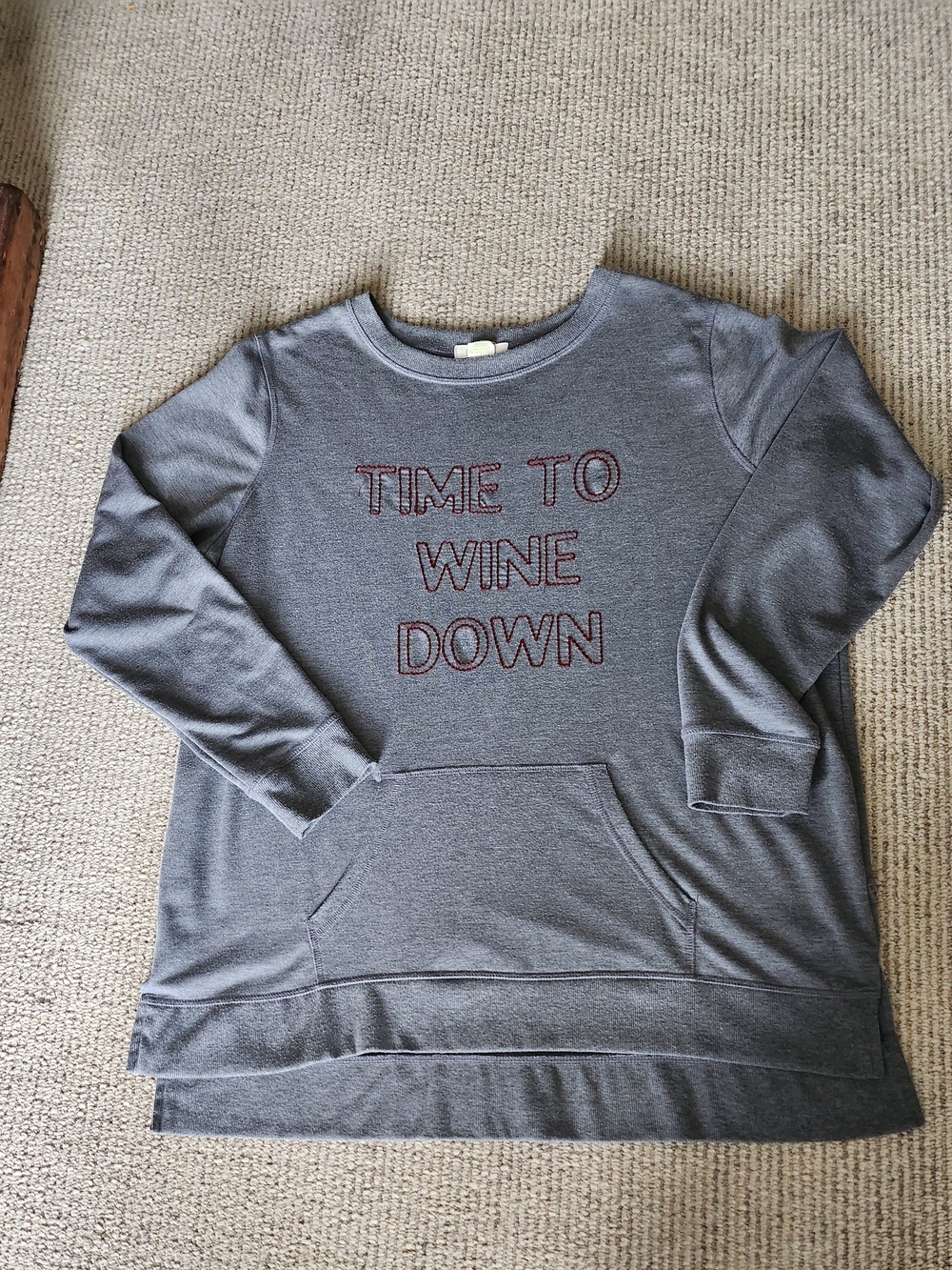 Women's Gray 'Time to Wine Down' Pullover Sweatshirt